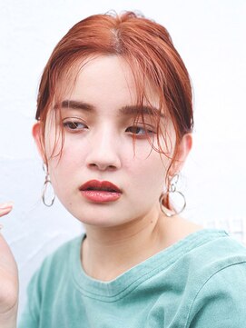 ラウブロッサム 与野店(Lau Blossom) 残り毛×ポニーテール×オレンジヘア