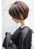 大人可愛い20代30代40代黒髪前下がりショートボブ丸みショート◎