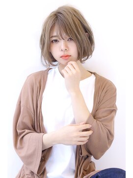 オーロ 宝塚店(ORO) ローライトココアブラウン大人かわいいゆるふわシアーカラーボブ