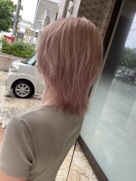 シールドヘアー 沖縄 新都心(C'LD Hair) [C'LD]ミディアムウルフ×ピンクベージュ