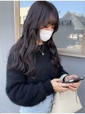ロング×ラベンダーグレー×艶髪