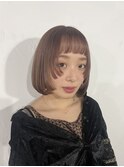 【AnFye】顔まわりレイヤーボブ×ピンクベージュ♪