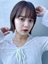 トリコ ショップアンドヘアサロン(tricot shop hair salon) 外はねボブ ぱっつん前髪 シースルーバング