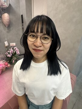 ジュエム(jouerm) ボブレイヤーカットミディアムヘア韓国ヘア前髪顔まわりカット