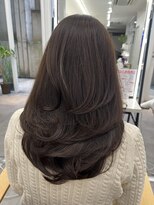 プラチナ(PLATINA)&nbsp;ハイレイヤーレイヤーカットブリーチ無しカラー顔周り韓国