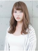ロング×レイヤー×外ハネ×ハニーベージュ