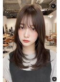 レイヤーカット髪質改善カラーココアブラウン顔まわりカット