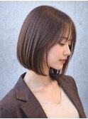 切りっぱなしボブストレート艶髪ナチュラルボブトレンドスタイル
