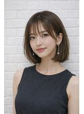 韓国風大人ショートボブ　タンバルモリ　丸みショートボブ