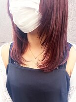 ファム 札幌大通(fam)&nbsp;夏カラー！ワンホンレイヤーレッド×ブリーチなしカラーで艶感
