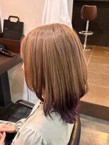 エクファ ヘア シェリル 草津 南草津店(ex-fa hair cherir)&nbsp;ミルクティーブロンド/ダークブルー/デジタルパーマ/南草津