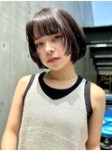 切りっぱなしボブ/レイヤー/ストレート/ミニボブ/暗髪/柏美容室