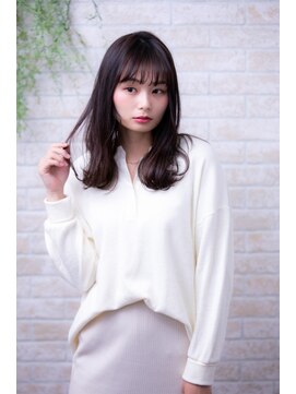 ヘアーアートシフォン 池袋西口店(Hair art chiffon) 伸ばしかけくせ毛風くびれセミディ無造作カールインナーカラー