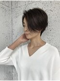 short bob x half curl perm