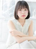 透け感グレージュツヤ髪前下がり小顔ミニボブb上尾
