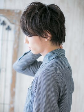 メンズヘア ビーセカンド 草加店(MENS HAIR B-2) 七三分けニュアンスパーマのミニウルフL