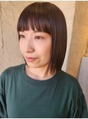 【新宿】ぱつっとボブ/切りっぱなしボブ/イヤリングカラー