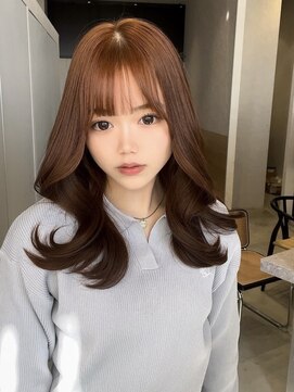 アースコアフュールボーテ 川越店(EARTH coiffure beaute) オレンジブラウン_オレンジベージュ_くびれミディ