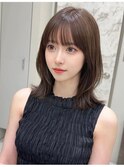 レイヤーカット/ウエットヘア/オリーブベージュ/表参道/表参道駅