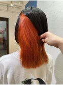 ウルフ×インナーカラーオレンジ ダブルカラー成増