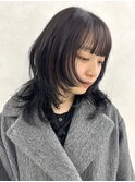 ミディアムウルフレイヤーカット