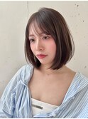 ブリーチなしカラーレイヤーボブ小顔ヘア