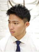 メンズビジネスショートアップバング理容室顔剃り眉毛カット