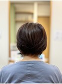 ショートボブ/ハイライト/白髪ぼかし/ピンクベージュ/新百合ヶ丘