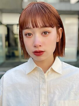 サロウィン 熊本上通り店(SALOWIN) 熊本 タッセルボブ オレンジベージュ ワイドバング Arisa.