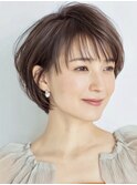 大人ショート白髪ぼかし 脱白髪染め ハイライト40代50代60代