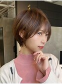 30代/小顔カット/ショート/オリーブグレージュ/豊中