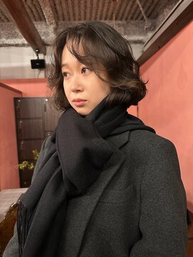 ニーム(nimes) 黒髪ボブパーマドライパーマミニボブ黒髪パーマ