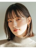 大人ひし形/外ハネミディアムボブ/マロンベージュ #銀座#東銀座