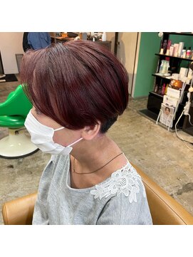 ゼットサロン(Z SALON) Z「刈り上げショート×ノーブリーチチェリーレッド」