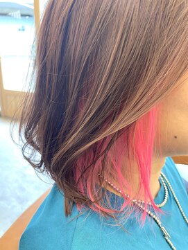 ユートラクト 守口竜田通り店(U-tract) 【U-tract 】インナーカラー+ピンク