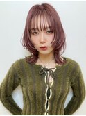 外ハネウルフ フェイスレイヤー ピンクバイオレットt1130