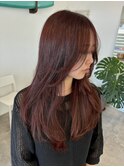 レッドカラー×レイヤーカット