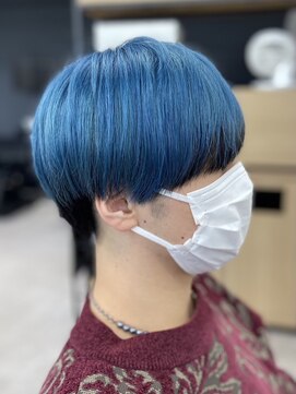 銀座ラボ 津田沼店(LA BO) マッシュ/デザインカラー(ブルー)