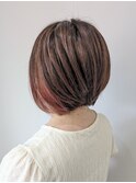 【中村のぞみ】インナーカラーピンク×前下がりショート
