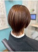 【Resta】くびレイヤーショートミディアム前髪ミルクティーボブ