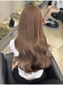 韓国 くびれロング レイヤー ワンホンヘア 小顔前髪