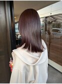 グレージュ切りっぱなしボブ前髪ありミニボブミルクティベージュ