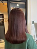 ピンクブラウン　新宿/髪質改善/艶カラー/ミディアム