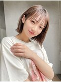 小顔大人ボブ暗めカラーミディアムデザインカラー