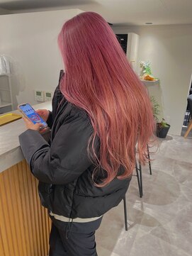 【和歌山美容室】ケアブリーチダブルカラー×艶々ピンク