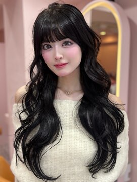 ボタン シブヤ(VOTAN SHIBUYA) ブラック/水素カラー/韓国ヘア/渋谷/レイヤー/顔まわり