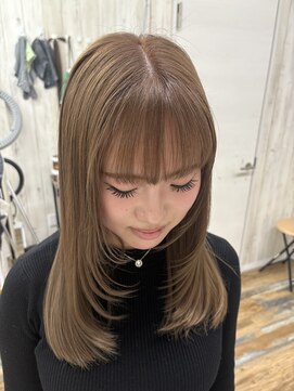 ヘアスタジオワン 藤沢店(HAIR STUDIO ONE) レイヤー×ミルクティーベージュ
