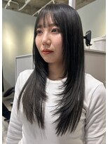フィルムス 田町芝浦(FILMS)&nbsp;オリーブグレー/顔周りカット/レイヤーカット/韓国巻き/田町