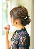 結婚式に☆およばれナチュラルシニヨンヘアセット