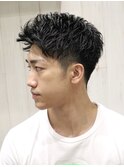 【ヨシザワ横浜】黒髪くせ毛風アイロンパーマアップバング